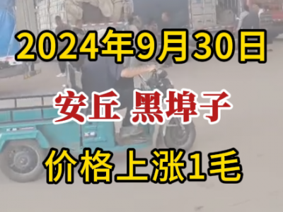 9月30日下午安丘黑埠子市场（价格涨1毛） ()